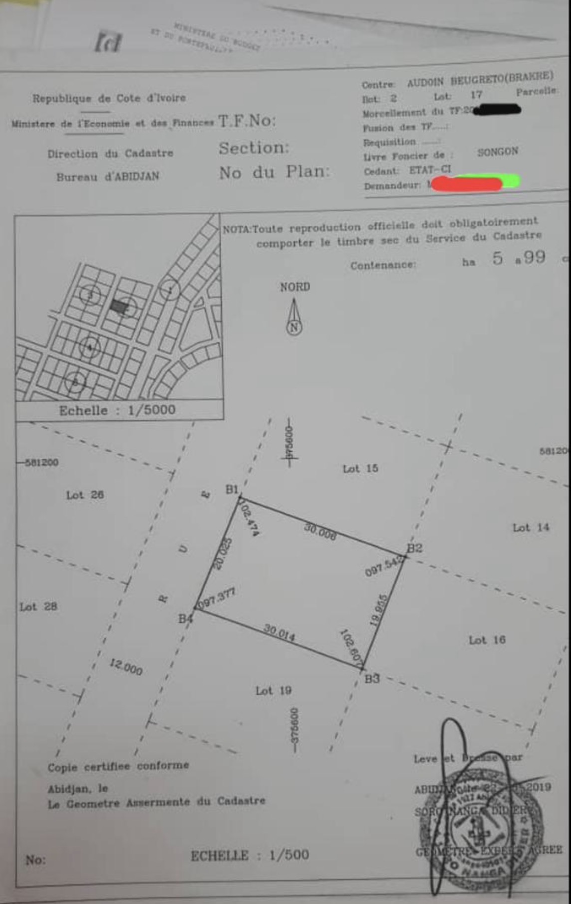 Vends un terrain 600m2 à 50m de bordure lagune à la baie des mill...